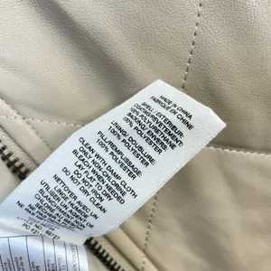 Avec Les Filles Faux Leather Vegan Diamond Quilted Coat Womens M Neutral new thumbnail 13