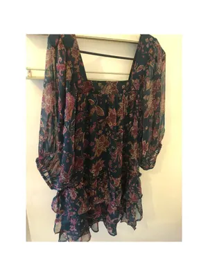 Band of the Free NWT Mandy Floral Long Sleeve Dress Pine Berry Size XS thumbnail 2