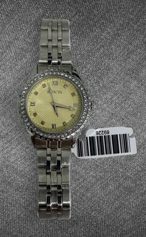 Invicta Silver-Tone Crystal Bezel Yellow Dial Bracelet Watch - Brand New thumbnail 1