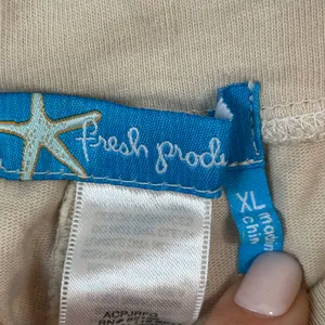 Fresh Produce Tan Beige 100% Cotton Cropped Lounge Pants Wide Leg XL Resort thumbnail 4