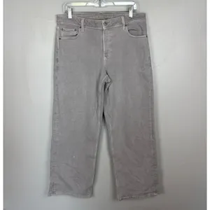 American Eagle Stretch Stovepipe Jeans High-Waisted‎ Grey Colored Denim Size 10 thumbnail 2