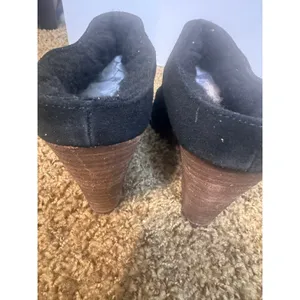 Kelsi Dagger Brooklyn Black Suede Faux Fur Lined Wedge Mules Clogs Womens 10 thumbnail 7