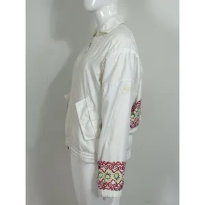 Vintage 90s Nike White Track Jacket Women’s Aztec Sun Embroidered Windbreaker S thumbnail 4