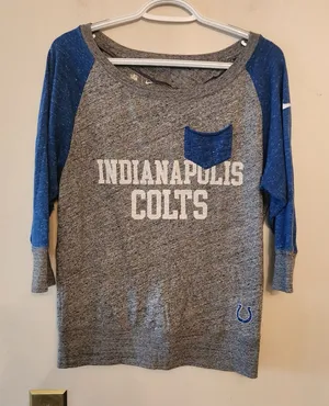 Nike Indianapolis Colts 3/4 sleeve grey t shirt size womens small oversized thumbnail 1