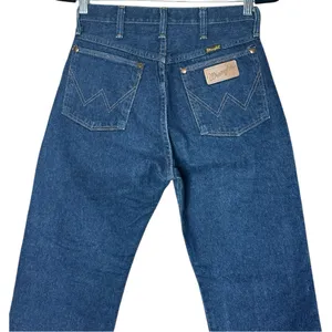 Wrangler Vintage Cowboy Cut Jeans High Rise Tall Rigid Blue Denim 13MWZG thumbnail 4