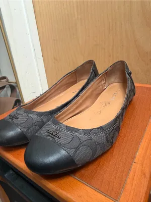 Coach Signature Jacquard Black Leather Cap Toe Ballet Flats Women’s Size: 7.5 thumbnail 5