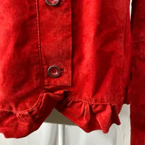 Vintage Christopher & Banks red suede leather jacket large thumbnail 2