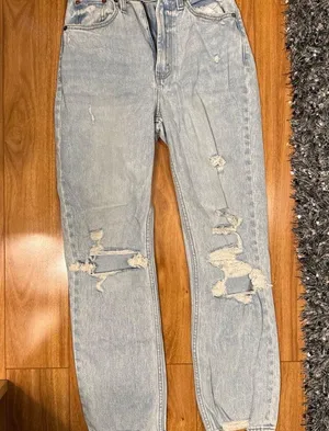 Abercrombie & Fitch Light Blue Distressed Boyfriend Jeans thumbnail 1