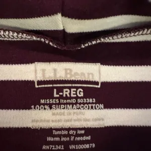 L.L. Bean Maroon and White Striped Cowl Neck thumbnail 8