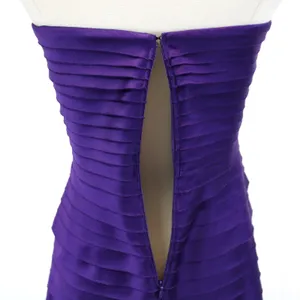Adrianna Papell Womens 6 Cocktail Dress‎ Layered Ruffle Purple Strapless Prom thumbnail 8
