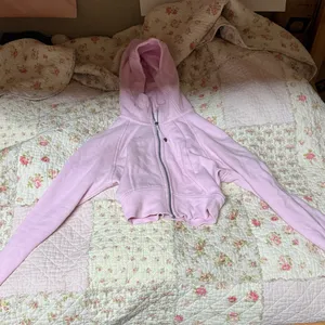 Full-Zip Cropped Scuba Meadow Lululemon Hoodie Pink thumbnail 1