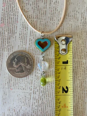 Handmade Czech glass beads fairy whimsy cute necklace🍃🌀🩵 thumbnail 6
