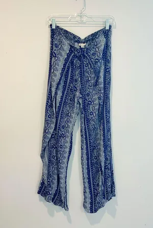 Style & Co Blue And White Printed Pants thumbnail 1