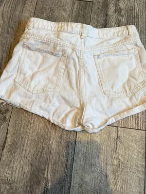 Juniors Large White Jeans Denim Shorts thumbnail 2