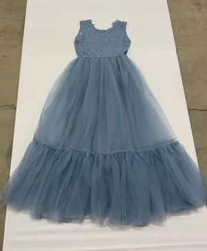 LalaMira Girls Dusty Blue Lace Tulle Sleeveless Formal Gown Dress Size 12Y NWT thumbnail 1