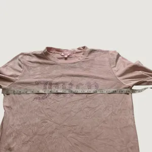 Juicy Couture Pink Velour Rhinestone Logo Lounge Set Top & Joggers Medium thumbnail 4