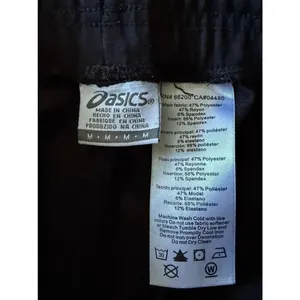 ASICS Women’s Black Cropped Joggers Stretch Athletic Tapered Pants M thumbnail 2