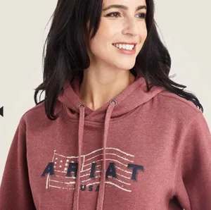 Womens Ariat real hoodie Maroon western country comfy causal size medium USA​ thumbnail 10