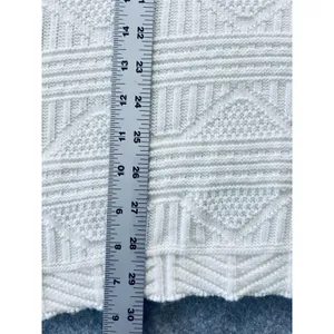 Vintage 80s Spunky Textured Knit Sweater Cream Made in USA Oversized One Size thumbnail 8