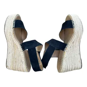 Franco Sarto Tulsa ‎ Black Espadrille Wedge Sandals Women's Size 8.5 M 4" Heel thumbnail 12