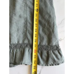 ⁠Converse One Star Sage Green Linen Blend Lace Trim Mini Dress Medium Y2K thumbnail 4
