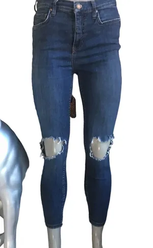 Free People Cropped Distressed High Rise Jeans Women's Size 29 thumbnail 1