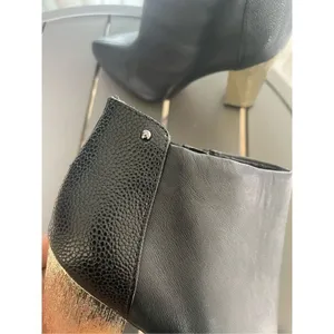 Circus By Sam Edelman Ankle Booties Block Heel Pointed Toe Black/ Gold 8.5M thumbnail 13