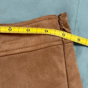 LOFT Tan Faux Suede Mini Skirt Size‎ 6 EUC thumbnail 5