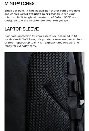 Wolf pak mini backpack Black thumbnail 7