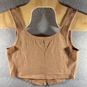 205 | Aerie Ribbed Corset Seam Crop Tank Top Tan Women XL Boho Summer Y2K thumbnail 2