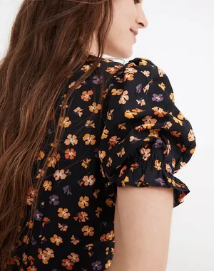 NWT! Madewell Navy Floral Button Dress thumbnail 3
