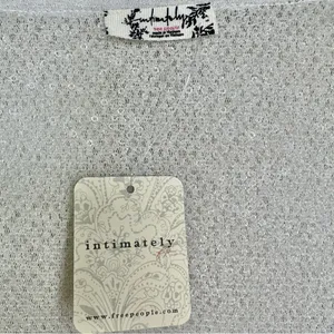 NWT Free People Late Night Disco Layering Top Sequin White Snowing Combo thumbnail 6