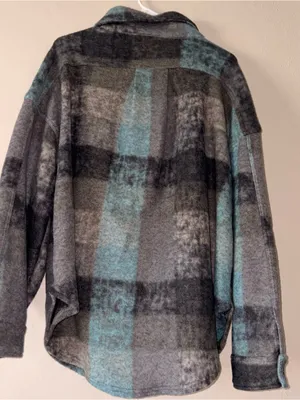 NWT boutique plaid shacket jacket M Size M thumbnail 3