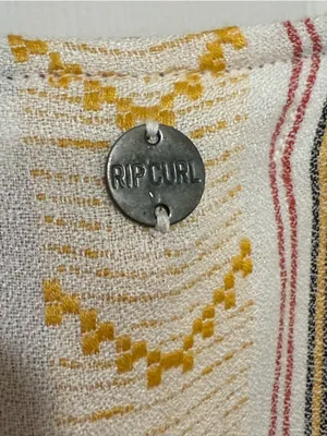 Rip Curl Striped Button-Front Mini‎ Dress in Cream, Mustard and Pink thumbnail 4
