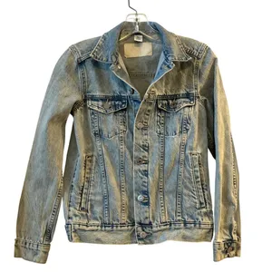 H&M &DENIM Light Wash‎ Acid Wash Denim Jean Jacket Womens Size 0 thumbnail 1
