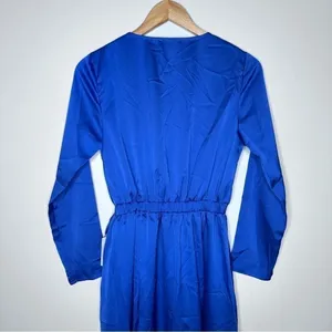 NSR / Napean Sea Rd Nordstrom NWT Royal Blue Faux Wrap Maxi Dress Size Small thumbnail 3