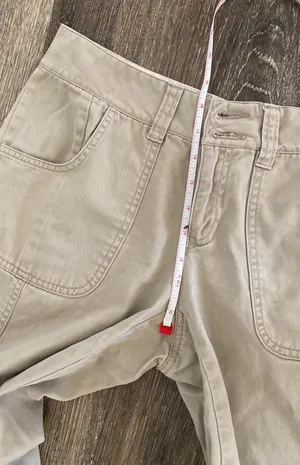 Old Navy Y2k baggy loose utility cargo pants khaki beige tan low rise 6 thumbnail 5