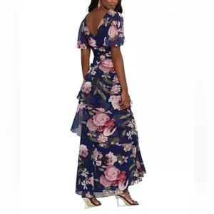 NWT XSCAPE Women's Surplice Tiered Gown Size 12 Blue thumbnail 5