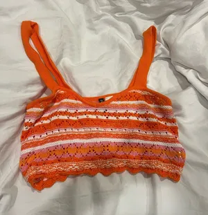wild fable Orange, Pink & White Knit Crop Tank thumbnail 1