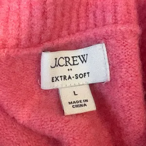 J.Crew Mock Neck Sweater Extra Soft Yarn Hot Pink Preppy Chic Knit Size Large thumbnail 3