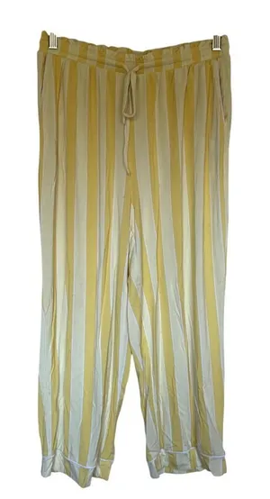 LOFT sleep‎ notch collar capri pajama pants white yellow soft women's S modal thumbnail 1