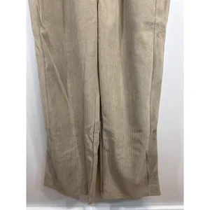 Halara Corduroy Wide Leg Pants Tan Elastic Waist‎ Casual Women's Medium NWT thumbnail 3