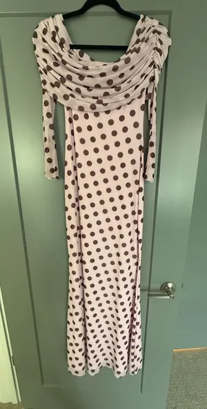 AFRM Off The Shoulder Dress Pink thumbnail 1