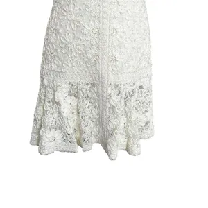 Alexis Linzi Ivory Lace Ruffle Mini Dress L Bridal Shower Bachelorette thumbnail 7