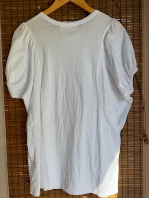 Self Contrast Anthropologie White Draped Sleeve Tunic Top Small NWT $110 thumbnail 9