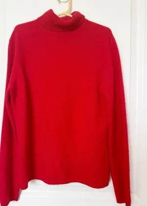 Vintage Pursuits Womens Cashmere Turtle Neck Sweater Small Red Old Money Holiday thumbnail 1