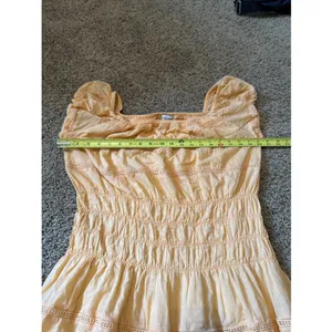 Olivia James The Label Cap Sleeve Orange Melon Smock Off Shoulder Dress Large thumbnail 4