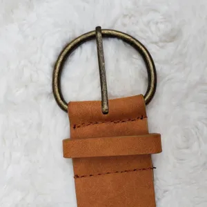 Brown vegan Leather Belt Size 13 Large Bohemian Boho Southwestern Style thumbnail 3