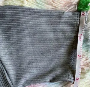 NWOT Square Neck Ribbed Gray Crop Tee Size XS thumbnail 4
