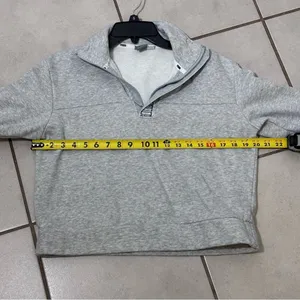 Puma Womens Hoodie Gray mock‎ neck Pullover boxy Sweatshirt size Small thumbnail 6